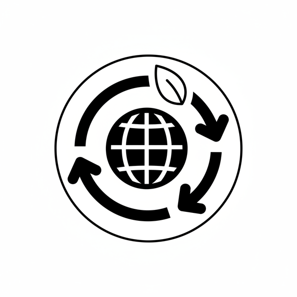 icone sur la durabilité en noir et blanc